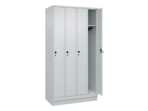 locker,HxBxD 1950x1000x500mm,4vak,vak B 250mm,draaigrendel,sokkel
