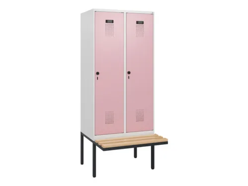 locker met bank,HxBxD 1950x800x815mm,2vak,vak B 400mm,draaigrendel