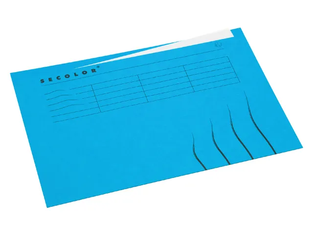 Vouwmap Secolor A4 ongelijk 225gr blauw