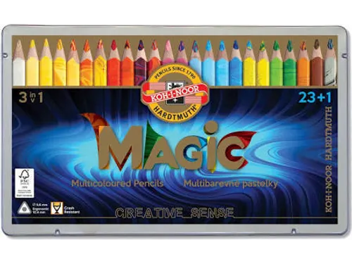 Kleurpotloden Koh-i-Noor Jumbo Magic doos 24 kleuren
