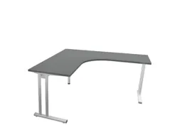 bureau in vrije vorm,HxBxD 740x1600x1600mm,vrije vorm,MS-donkergrijs