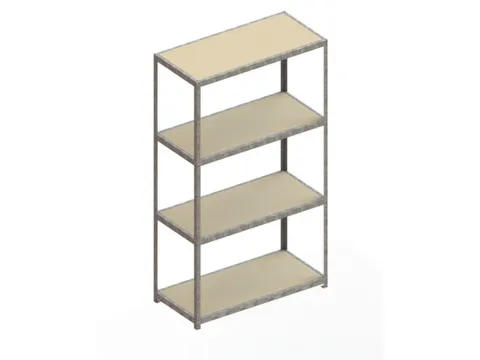 Breedvakstelling HxLxD 2970x1704x800mm vakl. 500kg 4 houten legborden