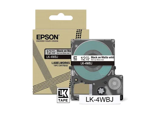 C53S672062 Epson 12mm wit zwart LK-4WBJ lettertape mat 8m