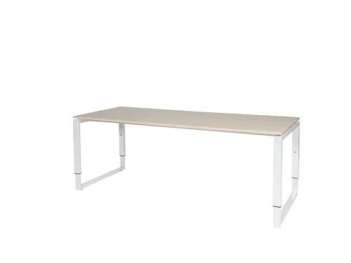 Domino Plus Bureau Hoogte Verstelbaar 2000x800mm Grijs 25mm Wit O-Poot