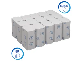 Handdoek Scott Essential i-vouw 1-laags 20x21cm wit 15x340stuks 6617 - 3