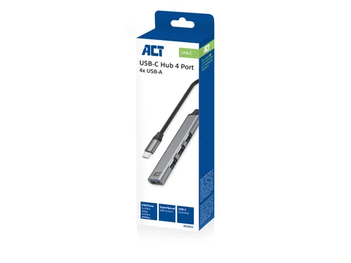Hub ACT USB-C 3x USB-A 2.0 en 1x USB-A 3.0