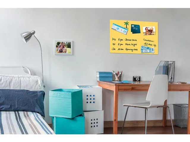 Glasmagneetbord Be!Board zonnegeel 60x40cm