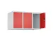 opzetkast,v. locker,3vak.,vak B 300mm,HxBxD 500x900x500mm,vleugeldeur