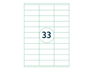 Etiketten Zelfklevend Wit 33 op A4 70x26mm 1000 Vel - 1