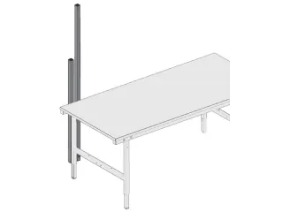 onderstel,v. paktafel,HxBxD 1770x40x40mm,schroefbaar,stalen buis - 2