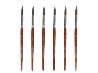 Penseel Kangaro Serie 120 rond Nr. 18 geitenhaar doos 6 stuks - 1