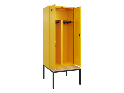 PBM-locker met bank,HxBxD 2120x800x815mm,2vak,vak B 400mm