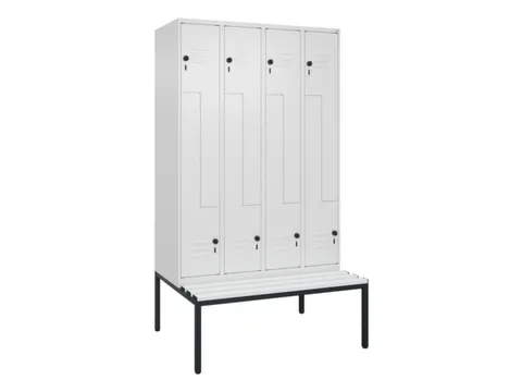 Z-garderobekast,HxBxD 2120x1200x815mm,8vak,vak B 300mm,draaigrendel