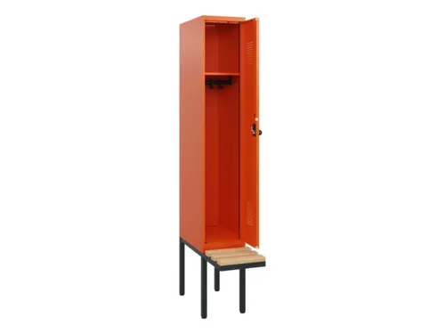 locker met bank,HxBxD 1950x300x815mm,1vak,vak B 300mm,draaigrendel