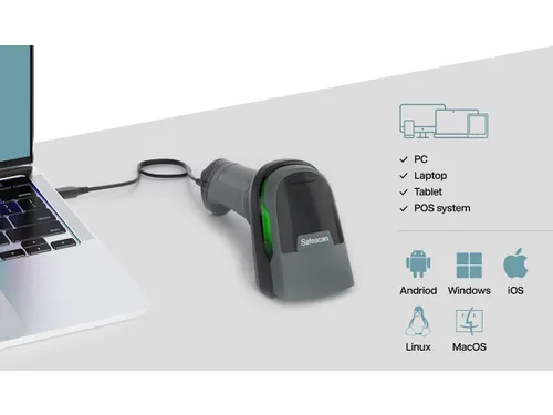 Safescan 330-W Barcodescanner met standaard 1D en 2D barcodes USB-A