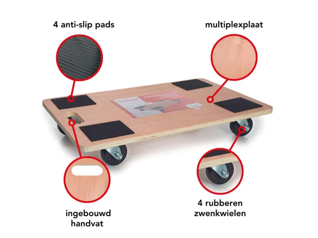 Meubelverplaatser 650x400mm 400kg