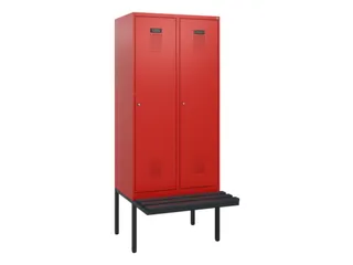 locker met bank,HxBxD 1950x800x815mm,2vak,vak B 400mm,cilinderslot - 2