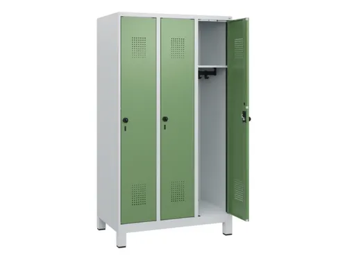 schoollocker,HxBxD 1630x900x500mm,3vak,vak B 300mm,draaigrendel,voeten