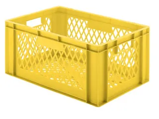 Euronorm-stapelbak 51l 270x600x400mm Wanden/bodem Opengewerkt Geel - 1