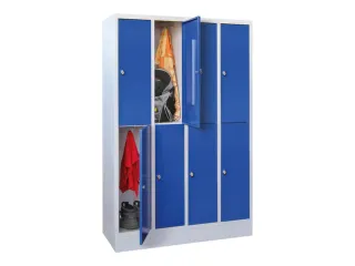 lockerkast,HxBxD 1850x1200x500mm,4x2vakken,RAL7035,front RAL5010 - 2