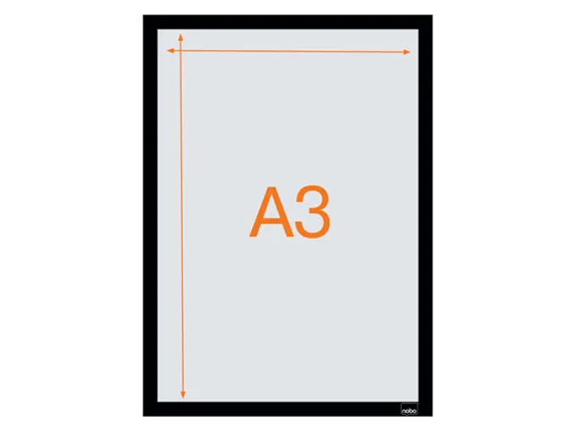Infokader Nobo zelfklevend A3 zwart 2 stuks