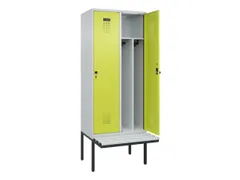 locker met bank,voor scheiding van kleding,HxBxD 2120x800x815mm,2vak