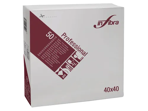 Servet I-0262 Wit 1/4 Vouw Infibra 40x40cm 2-laags 2400 Stuks
