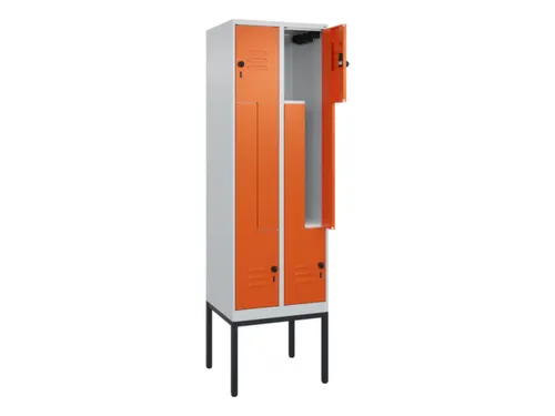 Z-garderobekast,HxBxD 2120x600x500mm,vak B 150/300mm,draaigrendel