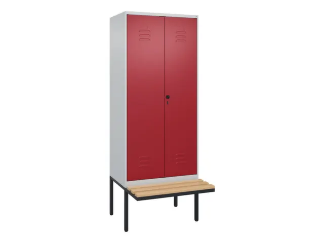 PBM-locker met bank,HxBxD 2120x800x815mm,2vak,vak B 400mm,draaigrendel