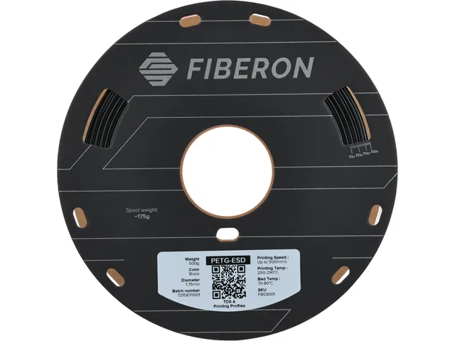 Polymaker Fiberon PETG-ESD Filament 1,75 mm Black 0,5 kg
