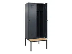 locker met bank,voor scheiding van kleding,HxBxD 2120x800x815mm,2vak