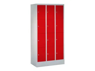 lockerkast,HxBxD 1850x900x500mm,3x4vakken,RAL7035,front RAL3000 - 2
