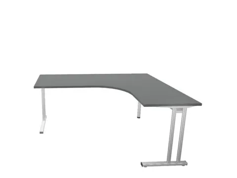 bureau in vrije vorm,HxBxD 740x1800x1600mm,vrije vorm,MS-donkergrijs