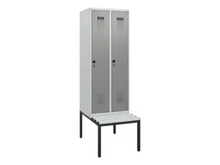 locker met bank,HxBxD 1950x600x815mm,2vak,vak B 300mm,draaigrendel - 2