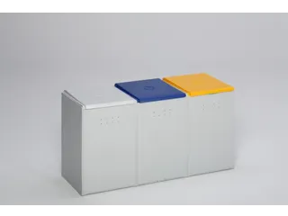 Afvalverzamelaar 3-voudig module HxBxD 570x1060x405mm 60 liter Grijs - 2
