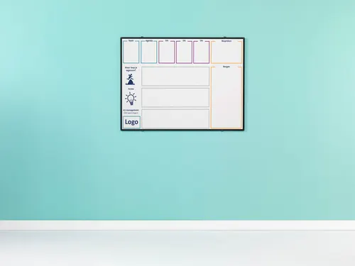 Bedrukt whiteboard 120x300cm Softline 8mm Zwart profiel