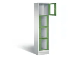 Lockerkast 1800x420x500mm 1x4 vakken Cilinderslot, Sokkel, RAL6011