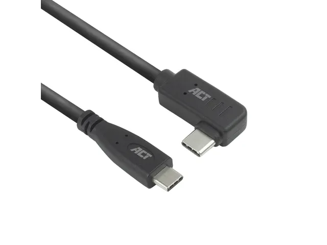 Kabel ACT USB-C standaard naar USB-C hoek 10Gbps 1m