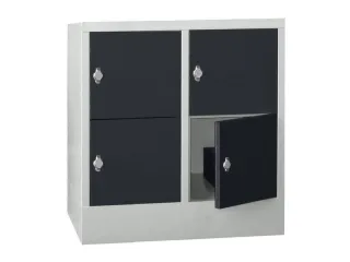 lockerkast,HxBxD 855x800x500mm,2x2vakken,RAL7035,front RAL7016 - 2
