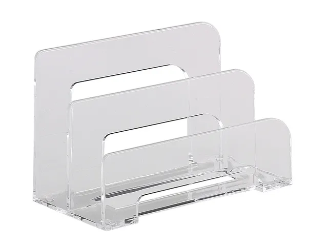 Brievenstandaard Alco acryl 2-vaks transparant 75x150x95mm