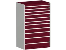 ladekast HxBxD 1600x1050x650mm 11laden RAL7035 front RAL3004