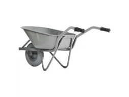 bouwkruiwagen,80l,HxBxD 620x590x1450mm,stalen buis,grijs,PU-banden