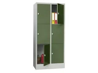 lockerkast,HxBxD 1850x800x500mm,2x3vakken,RAL7035,front RAL6011 - 2