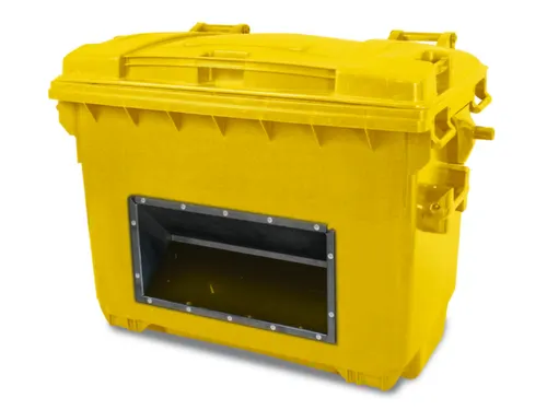 strooigoedbak,660l,HxBxD 1000x1360x765mm,HDPE,geel,deksel geel