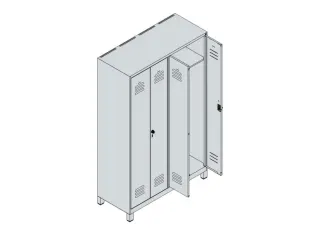 PBM-locker,HxBxD 1950x1200x500mm,4vak,vak B 300mm,draaigrendel - 3