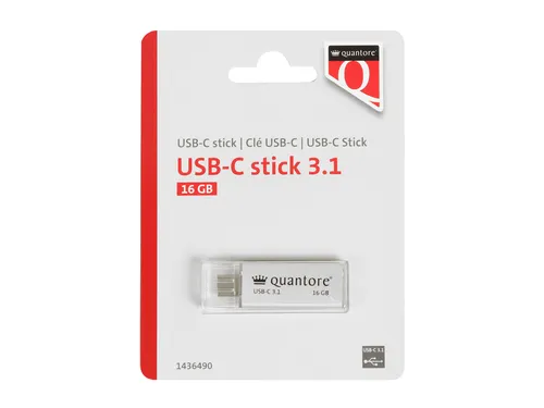 USB stick 3.1 Quantore USB-C 16GB zilver