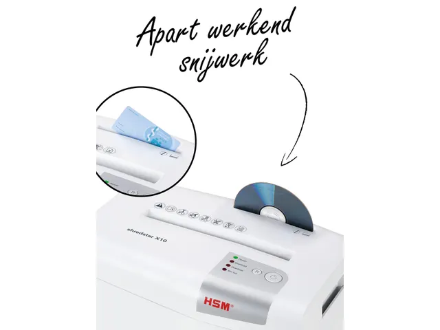 Papiervernietiger Hsm Shredstar X10 5X35Mm + Cd Snippers P-4