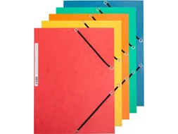 Elastomap A4 Met 3 Kleppen Karton Assorti Voor 200 Vel