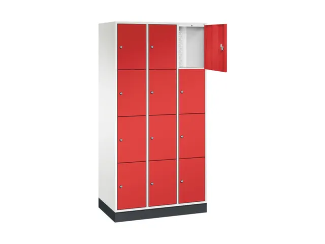 lockerkast,HxBxD 1950x920x500mm,3x4vakken,cil.-slot,sokkel