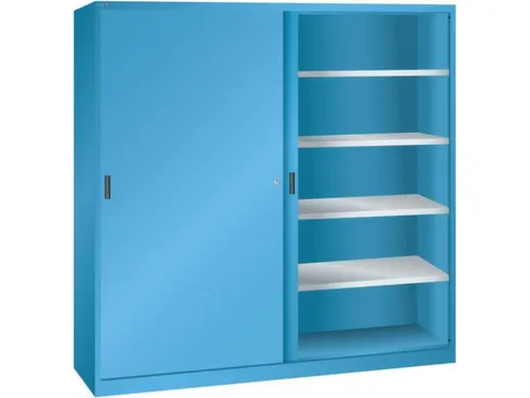 schuifdeurkast 1950x2000x580mm 8xStalen bodem scheidingswand RAL5012